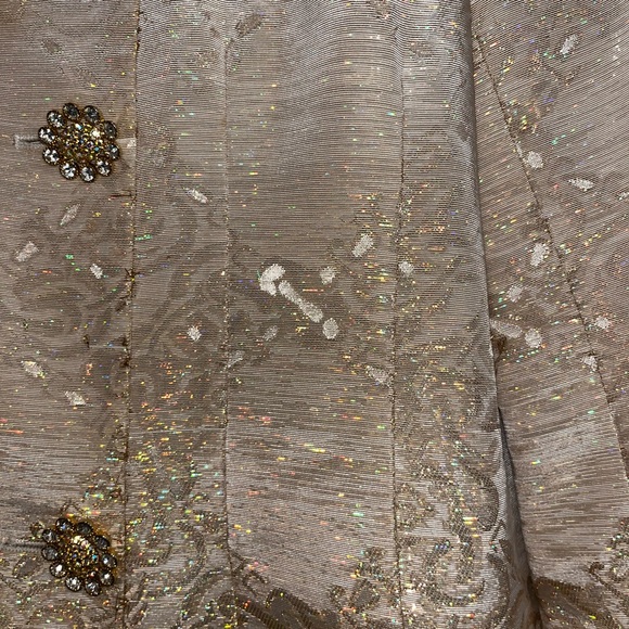 Elegant Gold Brocade Jacket and Dress Set - Picture 3 of 7